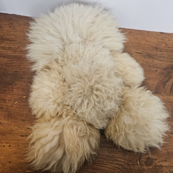 Alpaca Fur Light Tan/ Cream Teddy Bear Alpaca Wool Fleece Hair Plush Bear - Picture 8 of 11